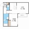 イルセントラレ南１２条 1LDKの間取り