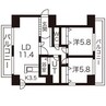 サンコート南8条 2LDKの間取り