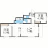 ４Ｌｅａｆ－山鼻Ｓ２０ 2LDKの間取り