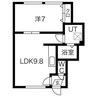 18条パレスA 1LDKの間取り