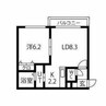 セルバテール南6条 1LDKの間取り