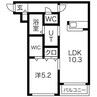 第12旭レジデンス 1LDKの間取り
