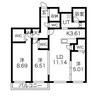 アルファスクエアS17 3LDKの間取り