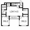 BRAMA南11条 2LDKの間取り