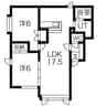 ブリューテ伏見 2LDKの間取り