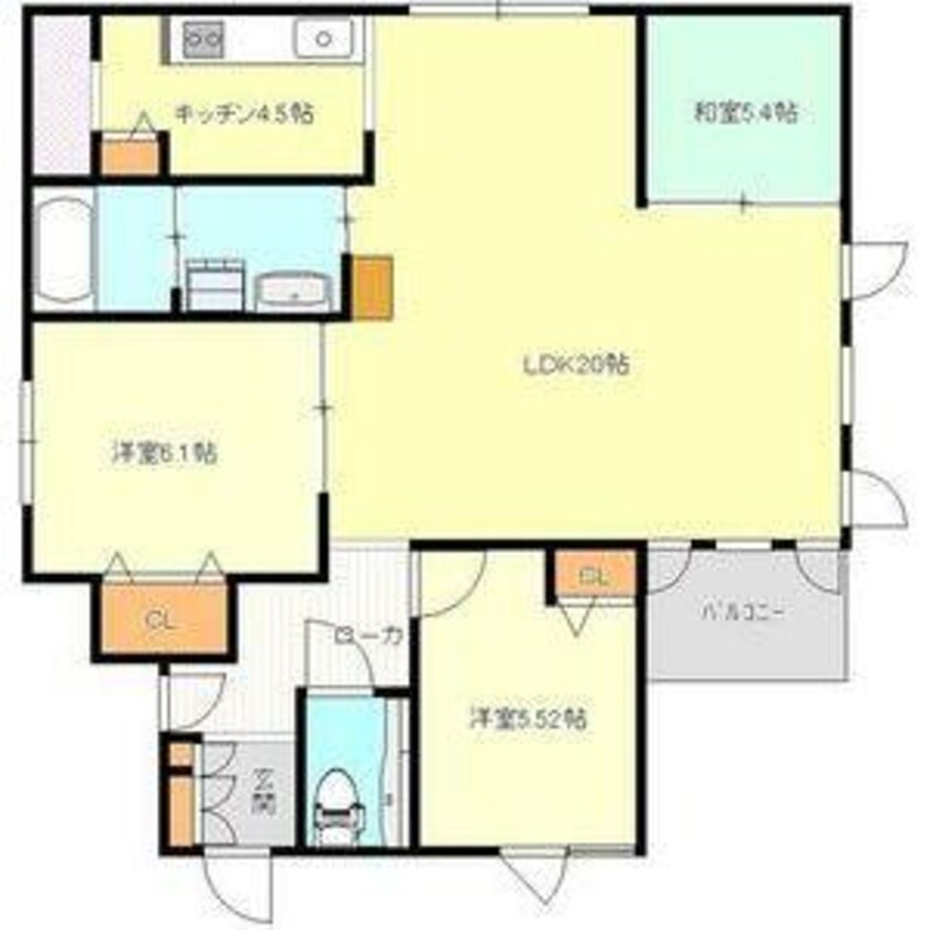 間取図 南13西13貸家