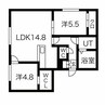 仮）南15西9MS 2LDKの間取り