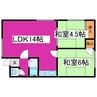 ハイツ石岡 2LDKの間取り