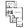 NOVEL南8条 2LDKの間取り