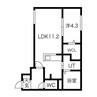 L/R YAMAHANA 1LDKの間取り