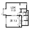 ベルファーレ中央 1LDKの間取り