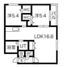 アイル山鼻 2LDKの間取り