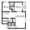 アイル山鼻 2LDKの間取り