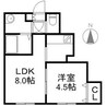 アドバンス中島公園 1LDKの間取り