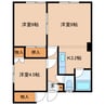コーポよしだB（西岡5-14） 2LDKの間取り
