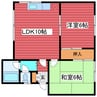第1マルイハイツ 2LDKの間取り