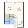 美しが丘レモンハイツ 1LDKの間取り