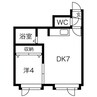 アークコート月寒東Ⅲ 1DKの間取り