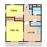 コンパスローズ白浜 2DKの間取り