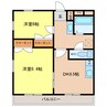 コンパスローズ白浜 2DKの間取り