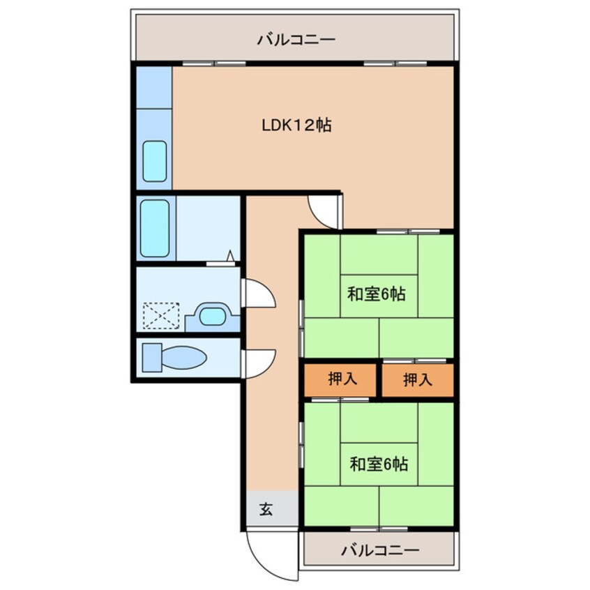 間取図 出屋敷ハイツ