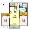 プランドール 2LDKの間取り