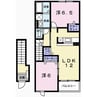フローラ砥堀A 2LDKの間取り