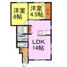 エストコート 2LDKの間取り