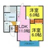 プランヴェール 2LDKの間取り