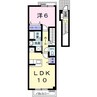 カーサ・プラシードB 1LDKの間取り