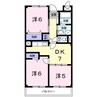 シャルマン今宿 3DKの間取り