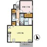 プランドール田寺東 1LDKの間取り