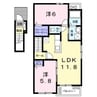 アルモニー・ガーデンⅡ 2LDKの間取り