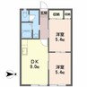 グリーンフレグランス 2DKの間取り