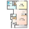 コンフォール御立 1LDKの間取り