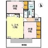 サニーハイツ田寺B棟 2LDKの間取り
