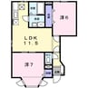 アメニティー北平野B 2LDKの間取り