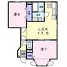 アメニティー北平野B 2LDKの間取り