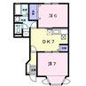 ハピネス御立 2DKの間取り