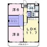 マリッチ今宿 2LDKの間取り