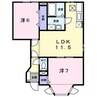 アムラインB 2LDKの間取り