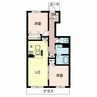 シャンティ夢前B 2LDKの間取り