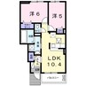 カーサ　アルベロ 2LDKの間取り