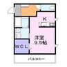 グランドハイム姫路 1Kの間取り