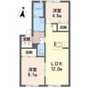 ディアス柿の木B 2LDKの間取り