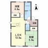 マインドハイツ辻井B 2LDKの間取り