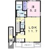カプリＣ 1LDKの間取り