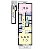 アドラブール　ラシュレⅡ 1LDKの間取り