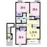 オアシス上ノ茶屋 3LDKの間取り
