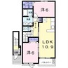 オリーブＩ 2LDKの間取り